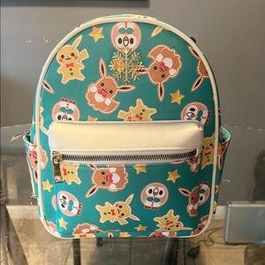 Pokemon Kids Teal Character Mini Backpack - Cute Animal Pattern